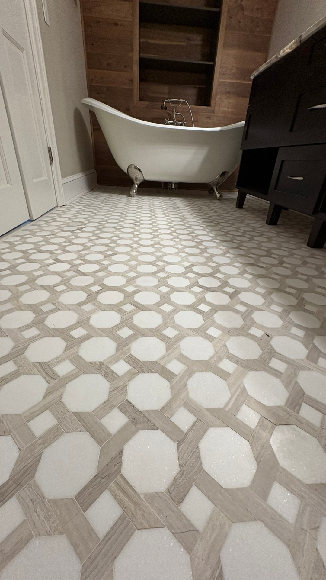 Octagon &amp; Oak Tile Floor